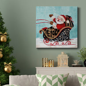 Santa And His Sleigh-Premium Gallery Wrapped Canvas - Ready to Hang