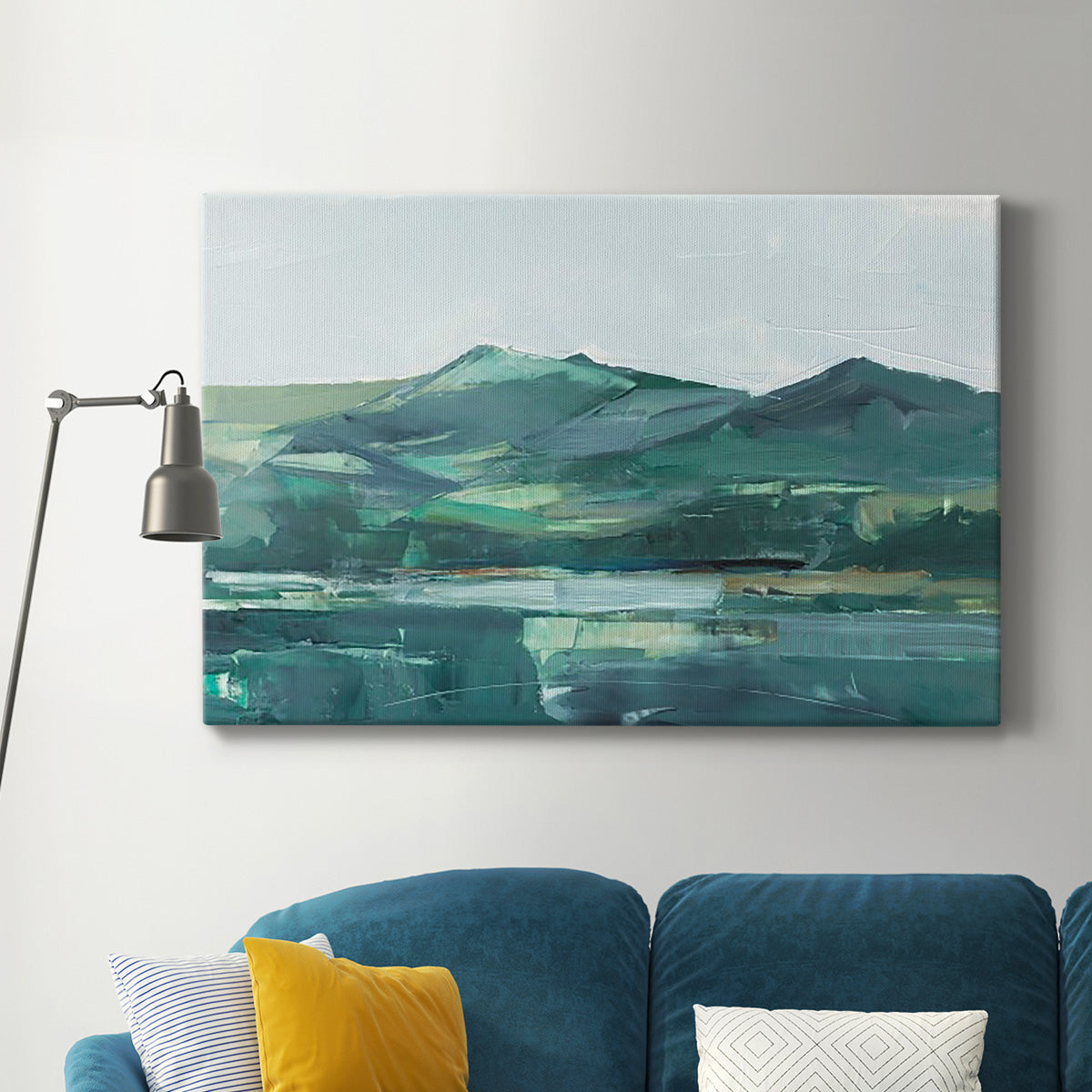 Green Grey Mountains II Premium Gallery Wrapped Canvas - Ready to Hang