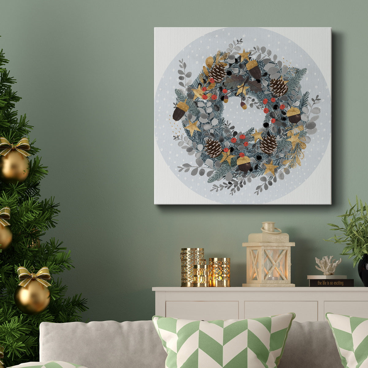 Cozy Christmas Collection C-Premium Gallery Wrapped Canvas - Ready to Hang