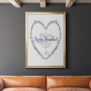 Hanukkah Heart Premium Framed Print - Ready to Hang