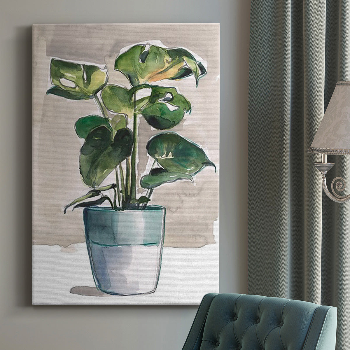 Potted Houseplant II Premium Gallery Wrapped Canvas - Ready to Hang