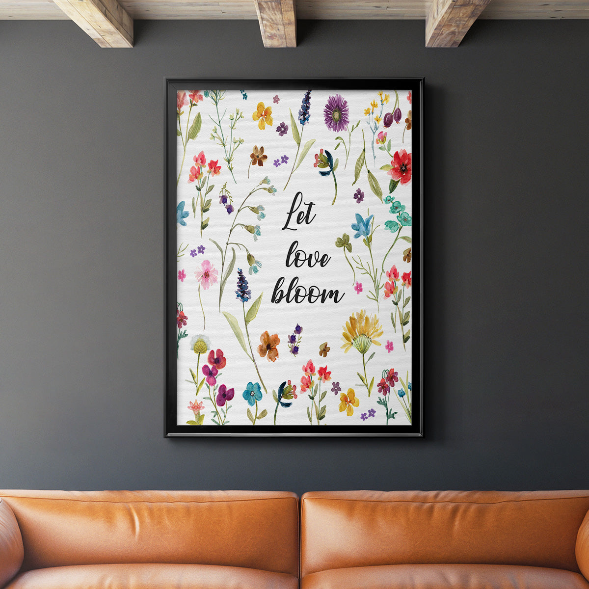 Let Love Bloom Premium Framed Print - Ready to Hang