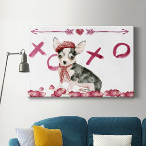 Puppy Valentine Collection A Premium Gallery Wrapped Canvas - Ready to Hang
