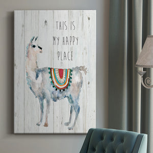 Llama Happy Place Premium Gallery Wrapped Canvas - Ready to Hang