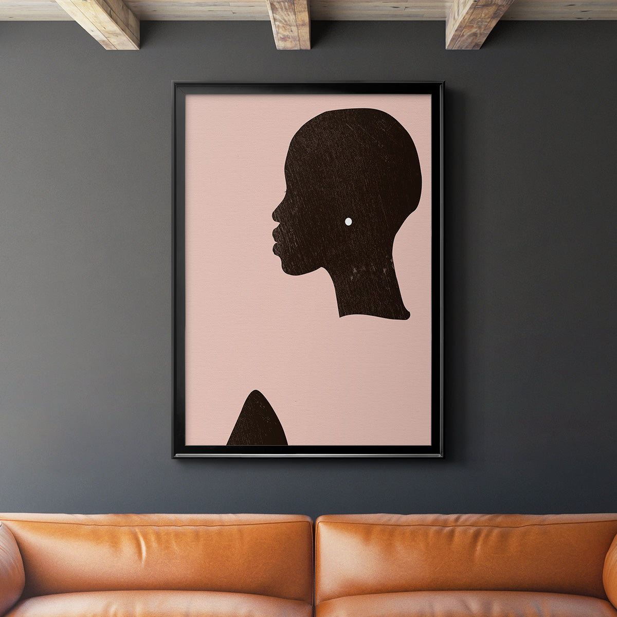 Pink Silhouette I Premium Framed Print - Ready to Hang