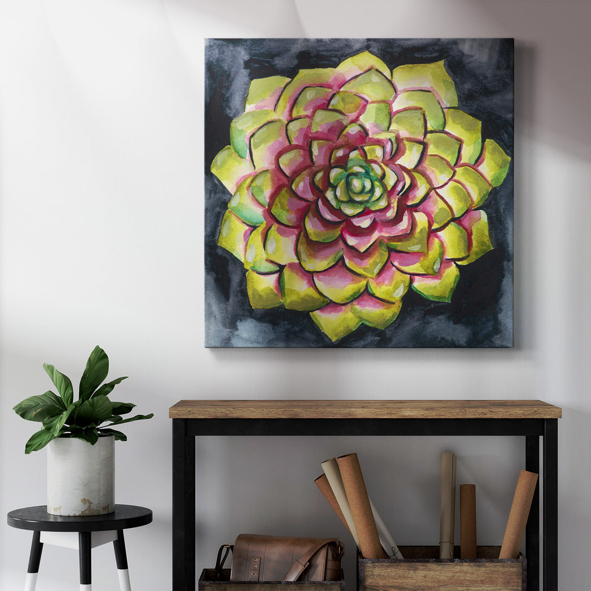 Succulent Rosette III-Premium Gallery Wrapped Canvas - Ready to Hang