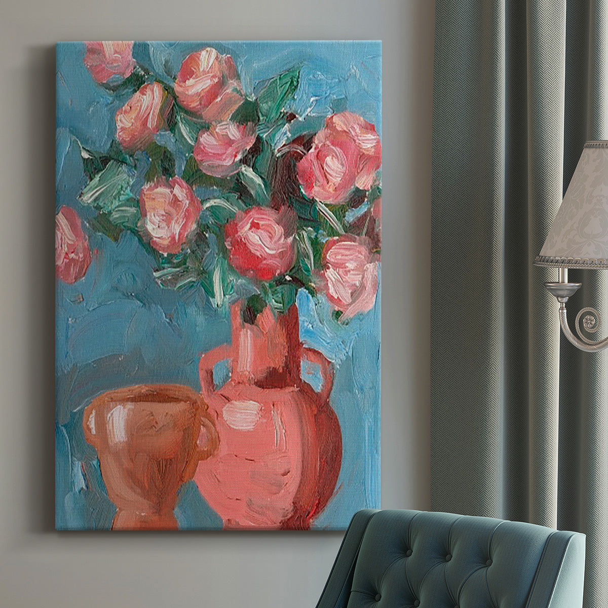Rosa Blooms I Premium Gallery Wrapped Canvas - Ready to Hang