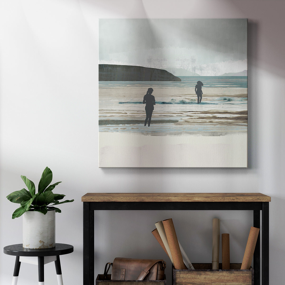 Beach Walking II-Premium Gallery Wrapped Canvas - Ready to Hang