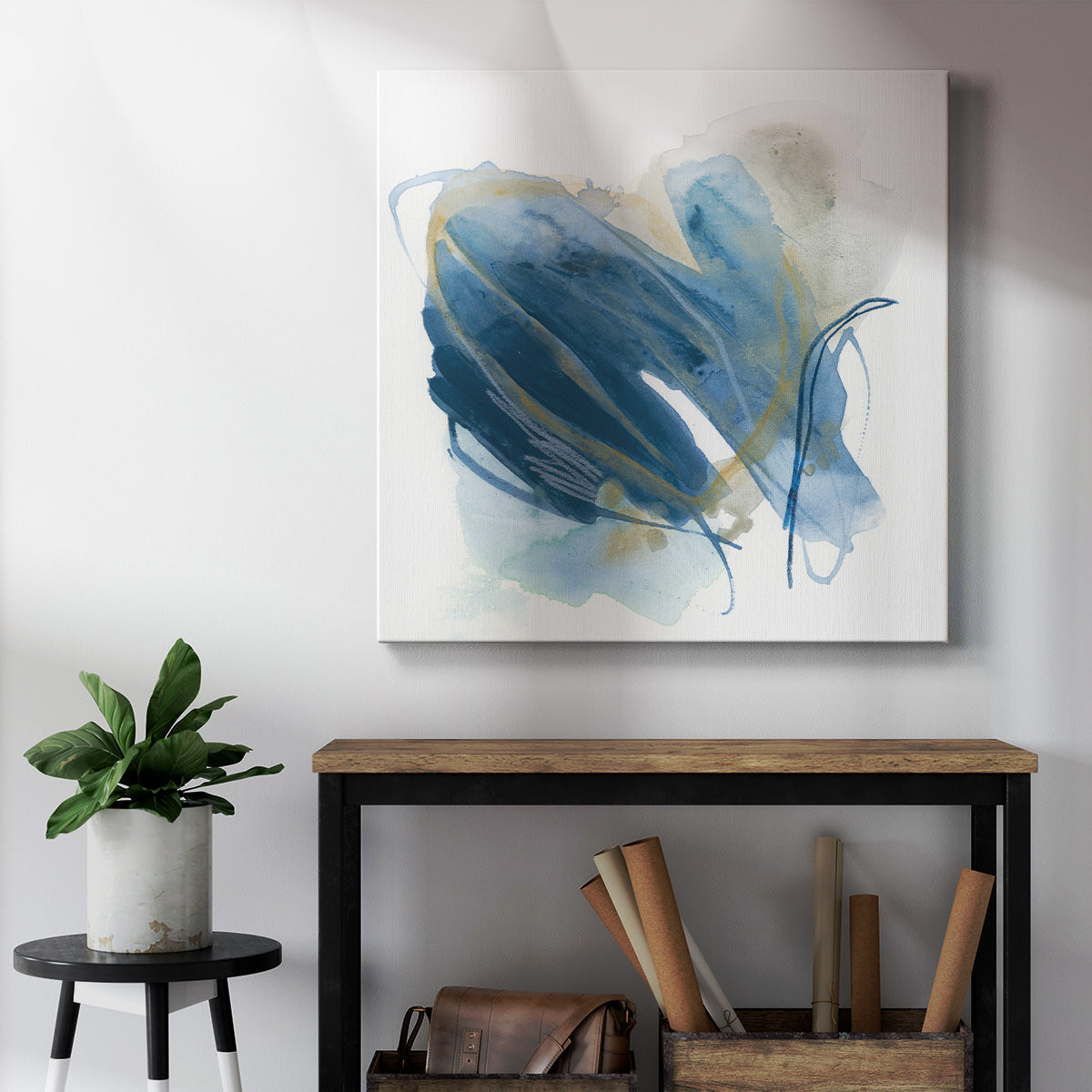 Blue Interference I-Premium Gallery Wrapped Canvas - Ready to Hang