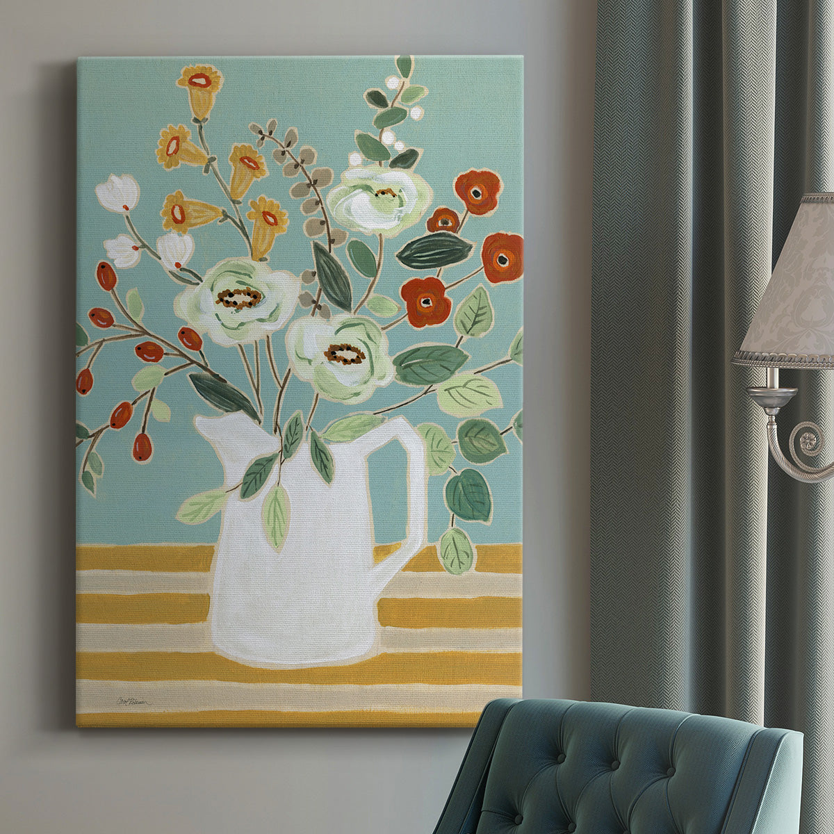 Joyful Blossoms II Premium Gallery Wrapped Canvas - Ready to Hang