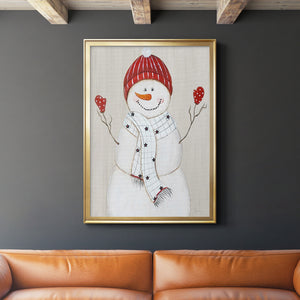 Festive Snowman III Premium Framed Print - Ready to Hang