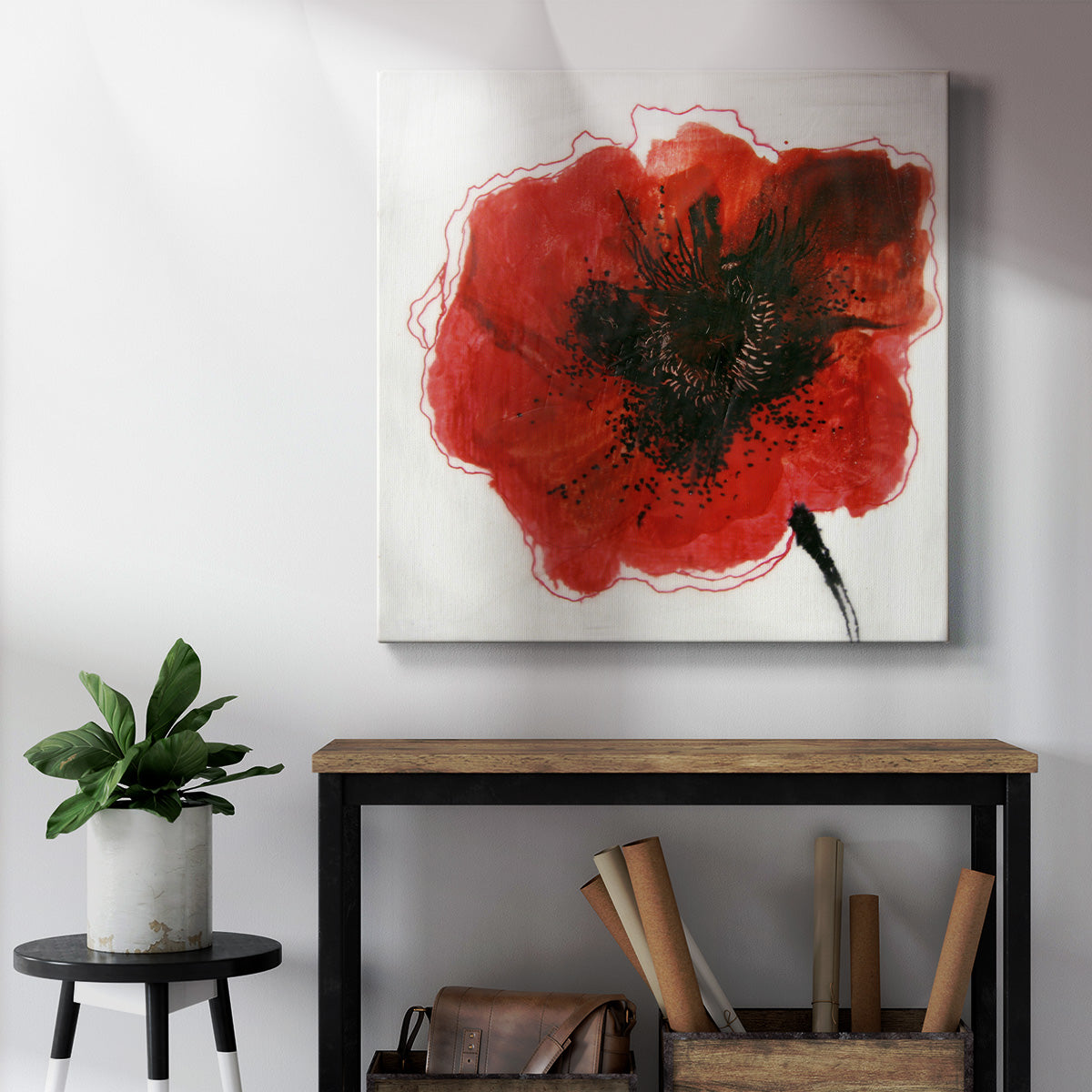 Red Drops I-Premium Gallery Wrapped Canvas - Ready to Hang