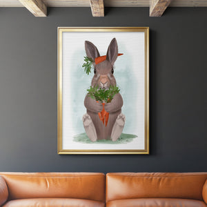 Rabbit Carrot Hug Premium Framed Print - Ready to Hang