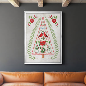 Christmas Folk Tree Premium Framed Print - Ready to Hang