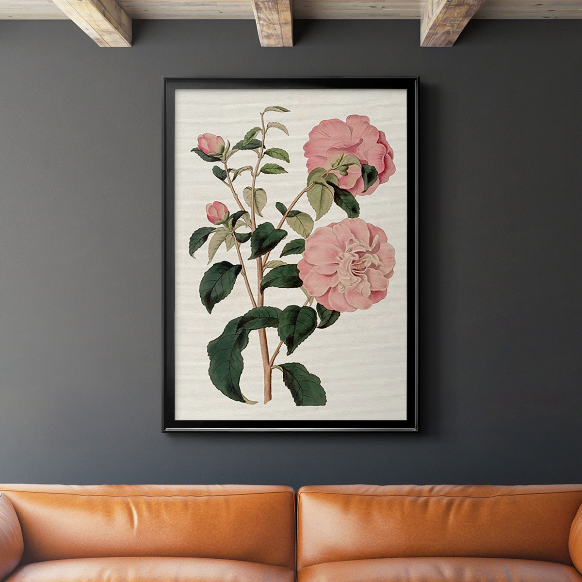 Pink Floral Mix IV Premium Framed Print - Ready to Hang