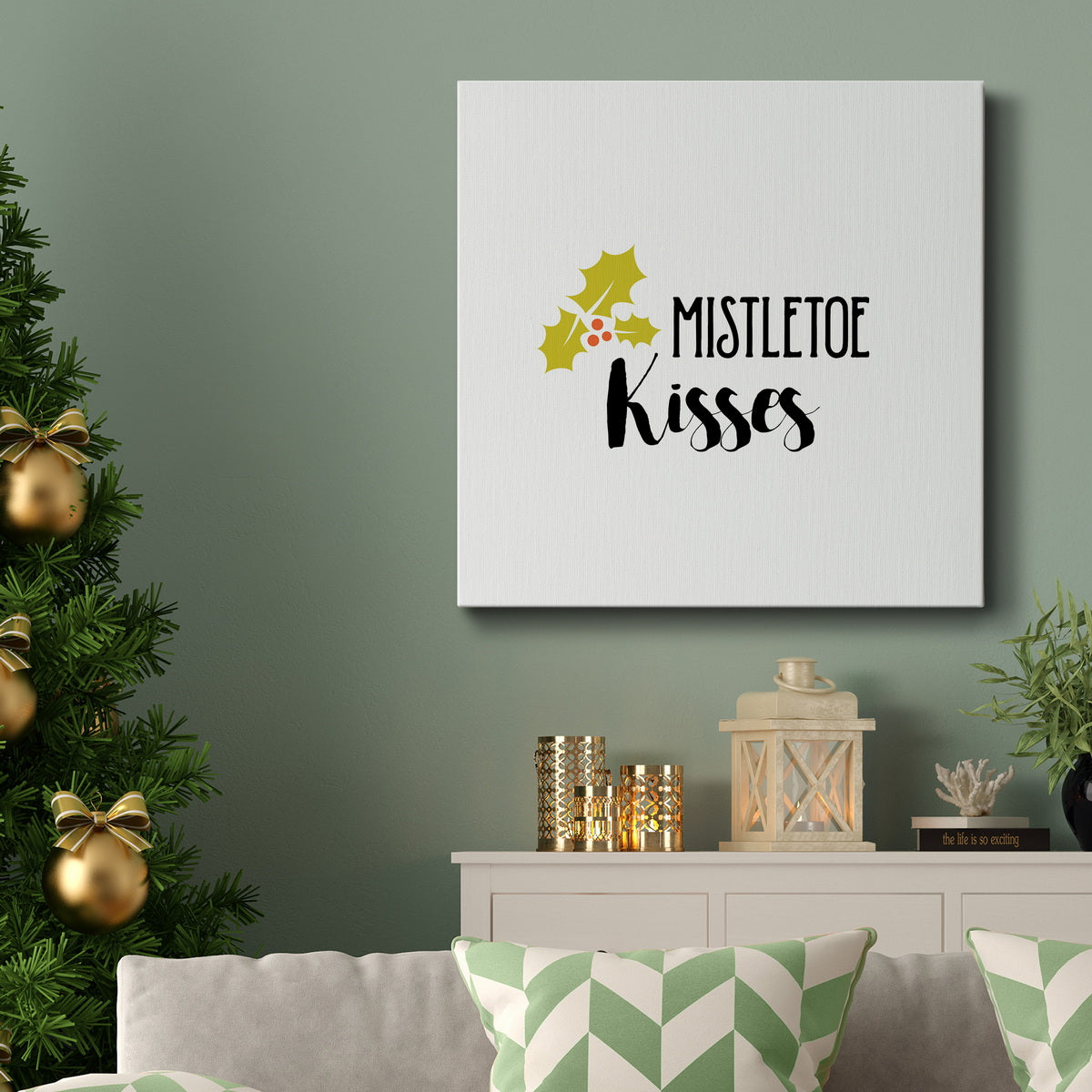 Mistletoe Kisses-Premium Gallery Wrapped Canvas - Ready to Hang
