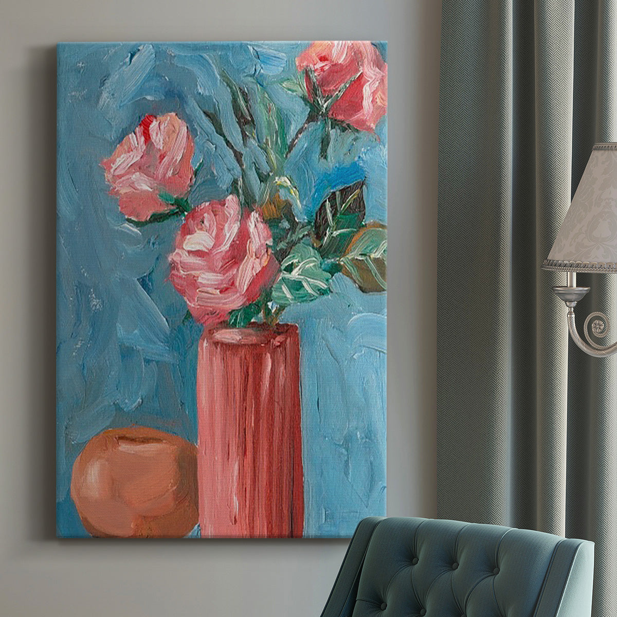 Rosa Blooms II Premium Gallery Wrapped Canvas - Ready to Hang