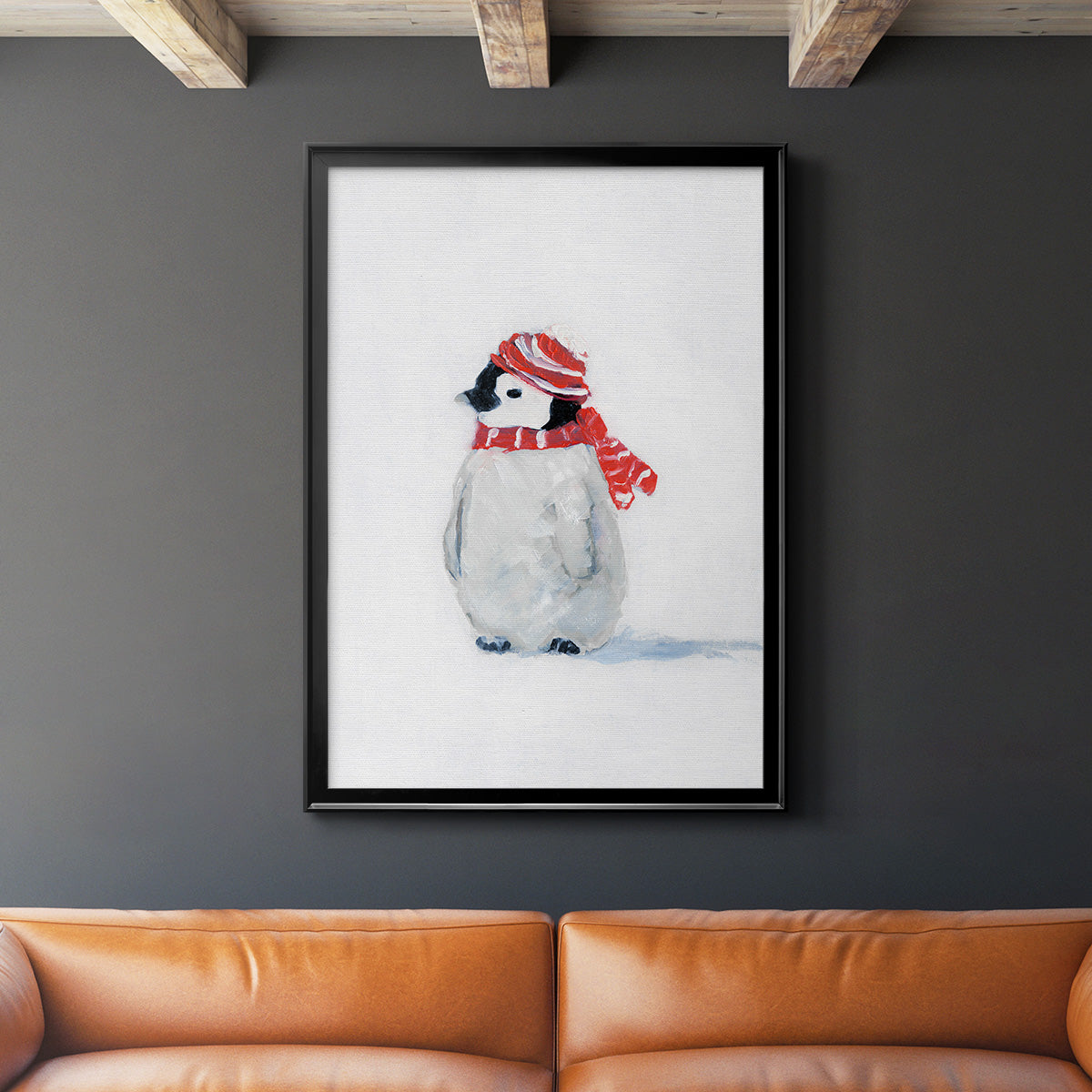 Penguin Play II Premium Framed Print - Ready to Hang