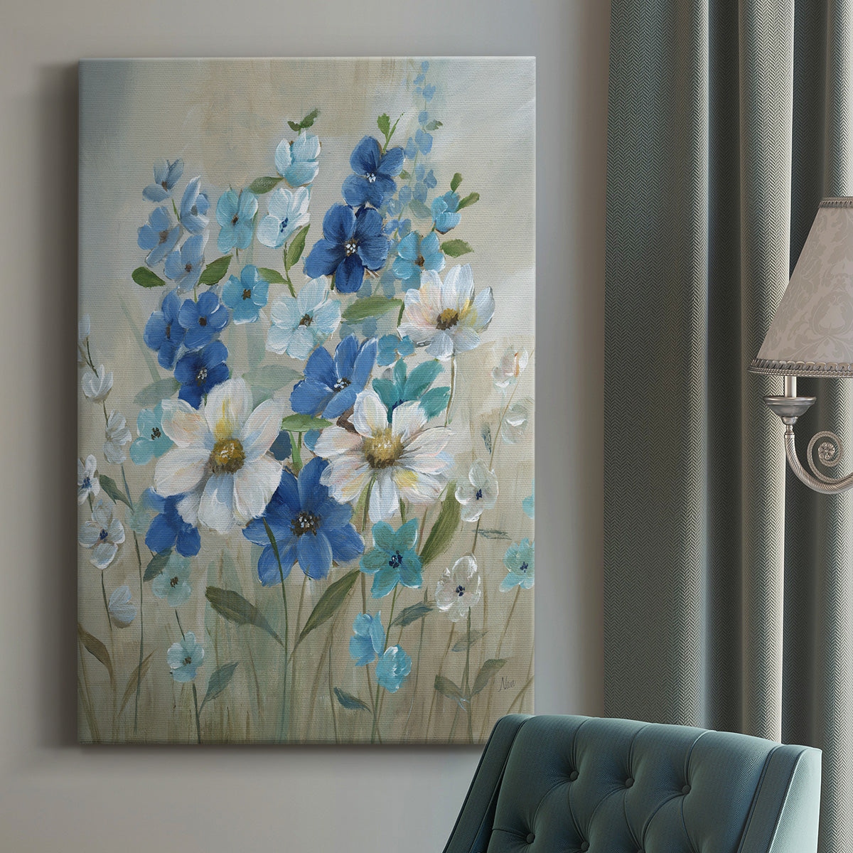 Blue Garden II Premium Gallery Wrapped Canvas - Ready to Hang