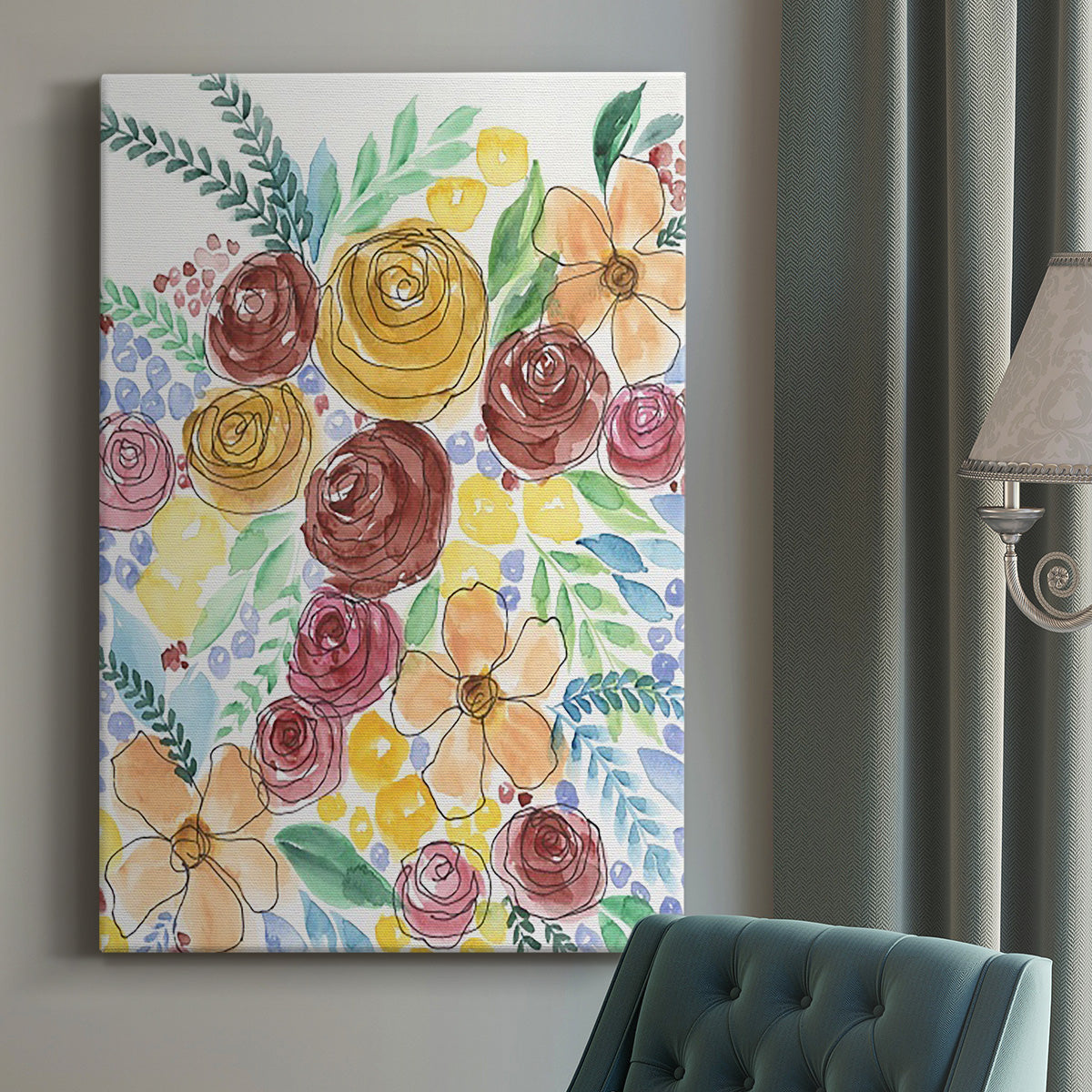 Flower Carousel II Premium Gallery Wrapped Canvas - Ready to Hang