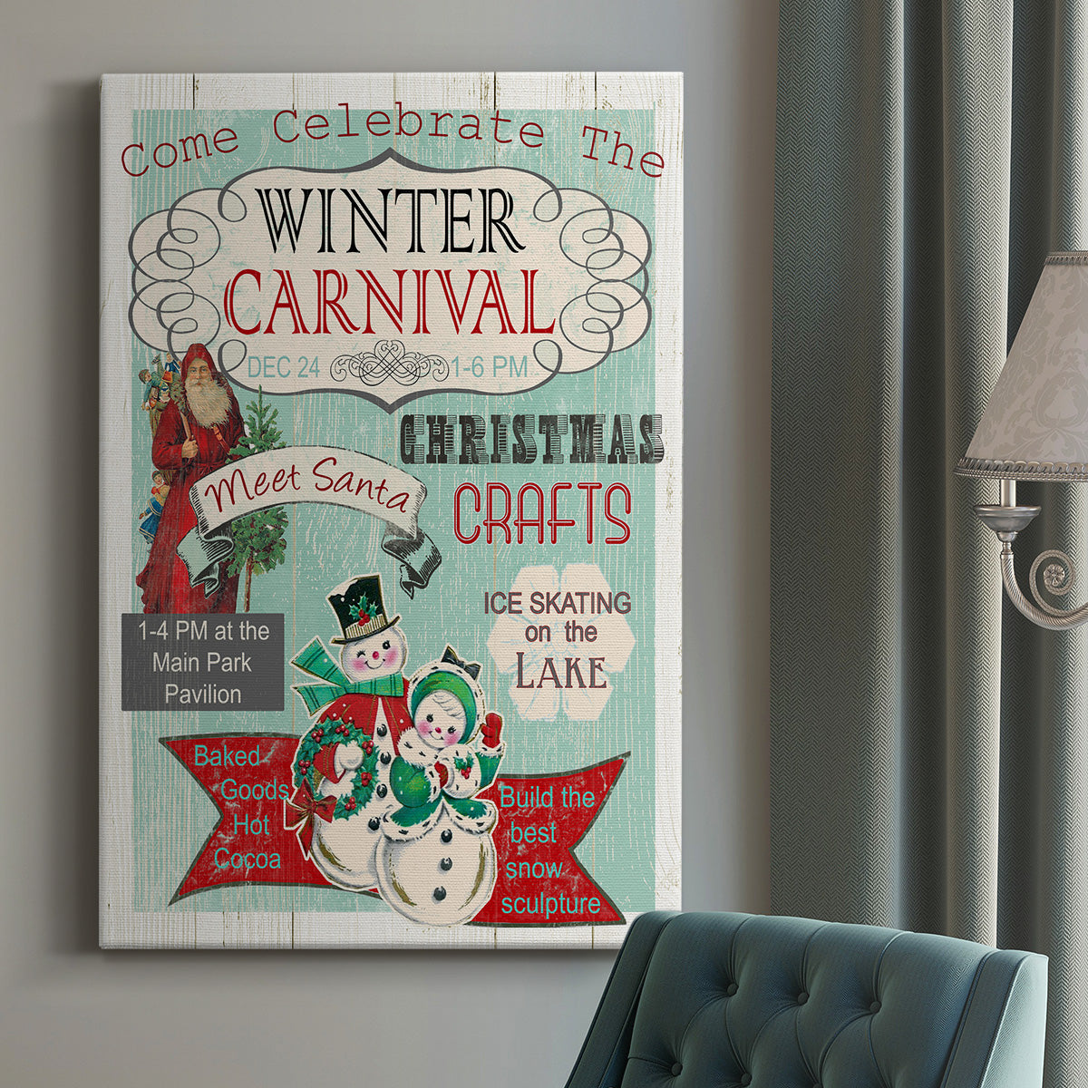 Bright Christmas Carnival Premium Gallery Wrapped Canvas - Ready to Hang