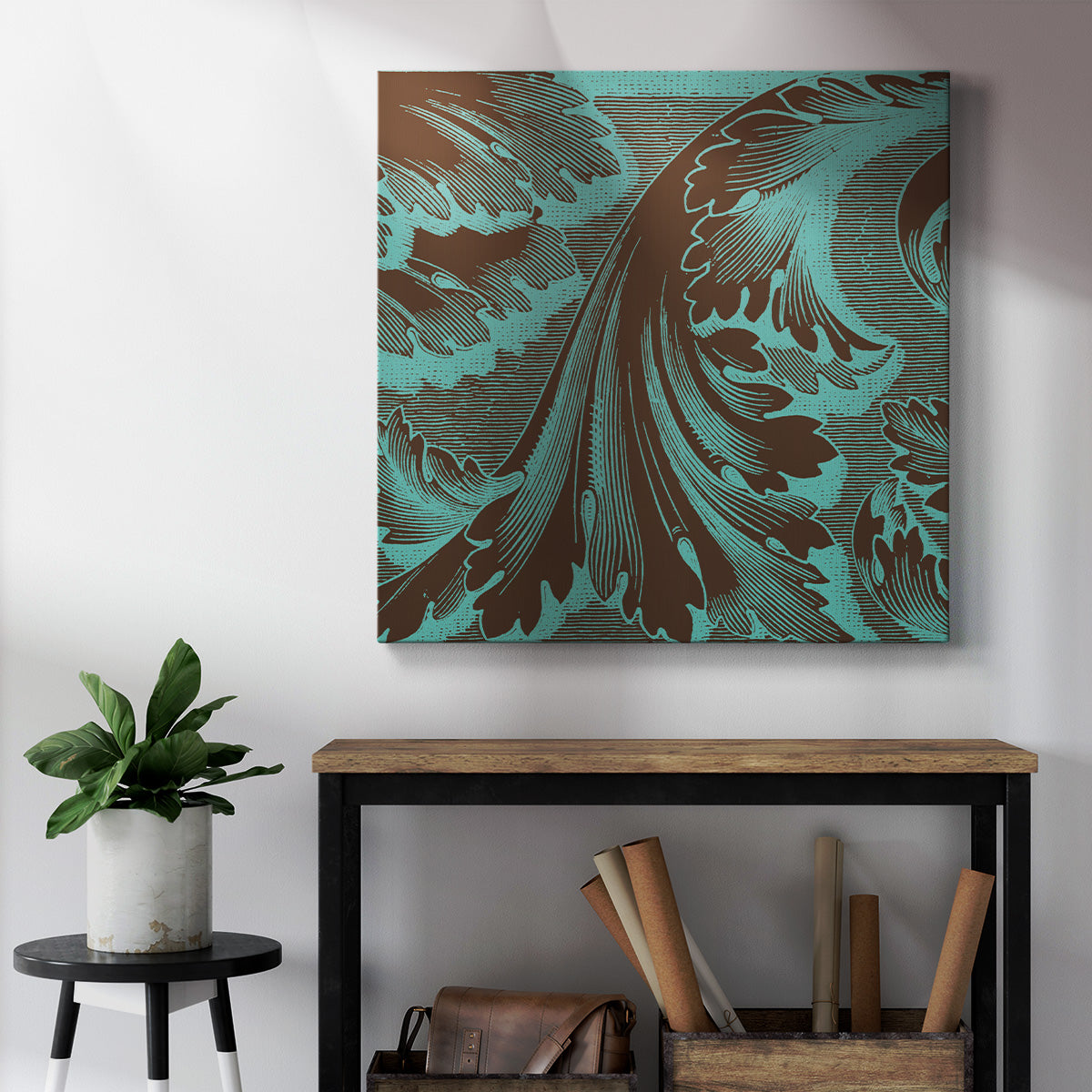 Azure Acanthus I-Premium Gallery Wrapped Canvas - Ready to Hang