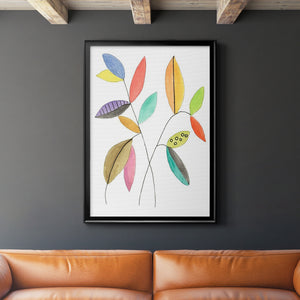 Color Pop Leaves IV Premium Framed Print - Ready to Hang