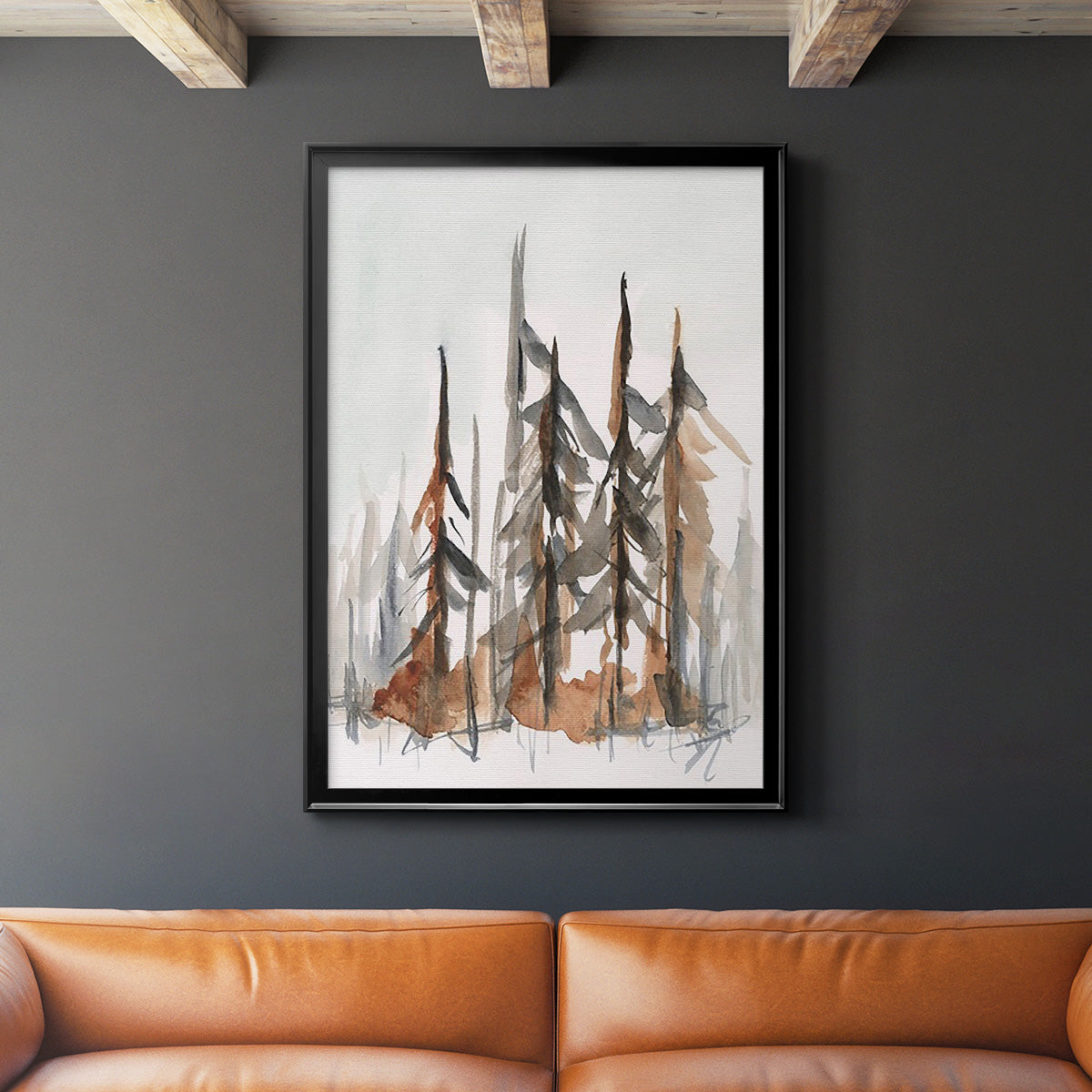 Rustic Evergreens I Premium Framed Print - Ready to Hang