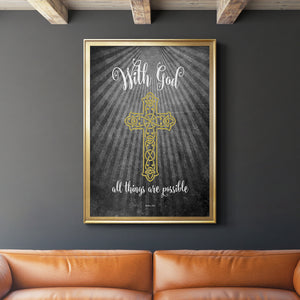 With God Gold Premium Framed Print - Ready to Hang