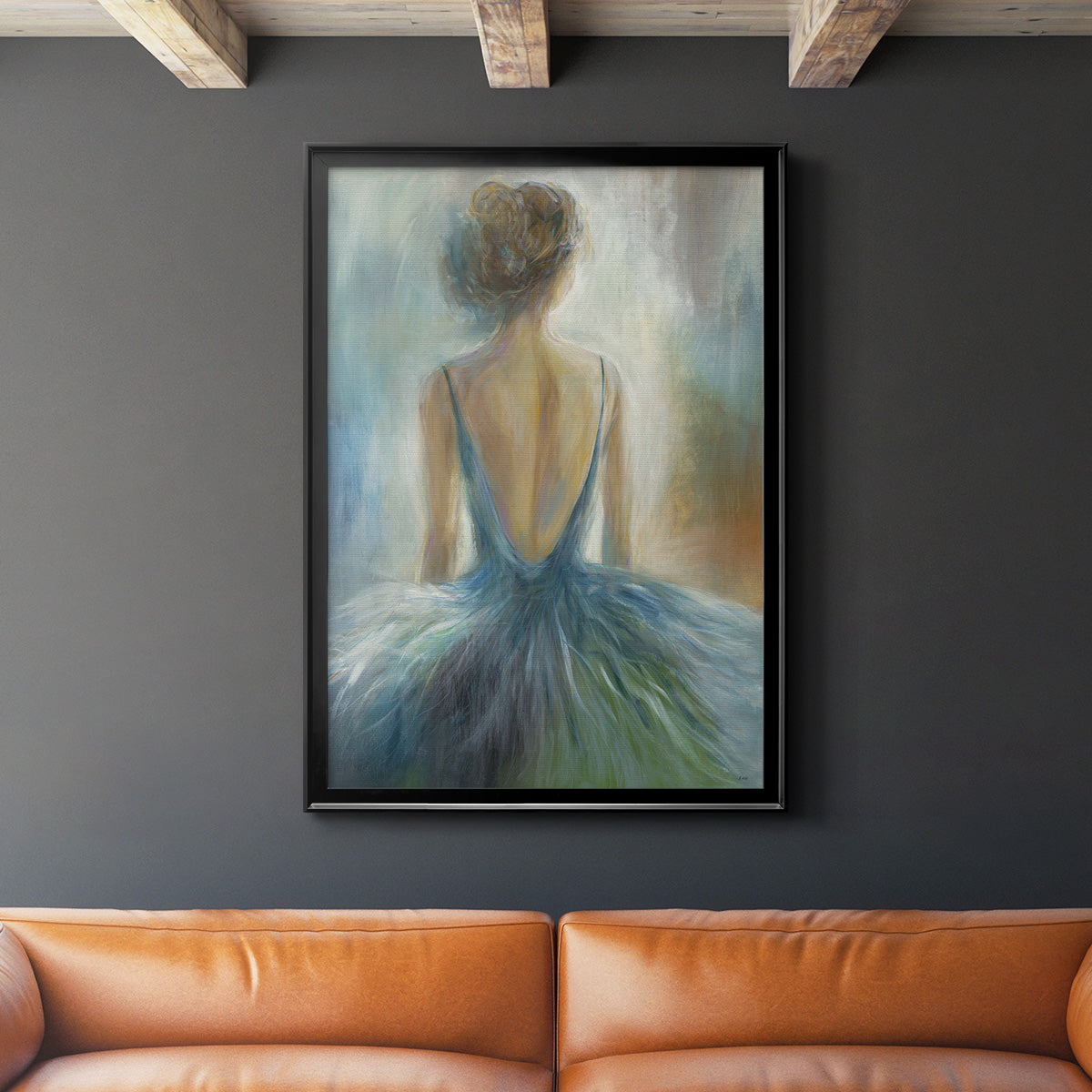 Lady in Blue Premium Framed Print - Ready to Hang