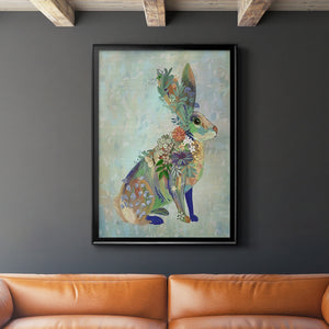 Fantastic Florals Hare, Sitting Premium Framed Print - Ready to Hang