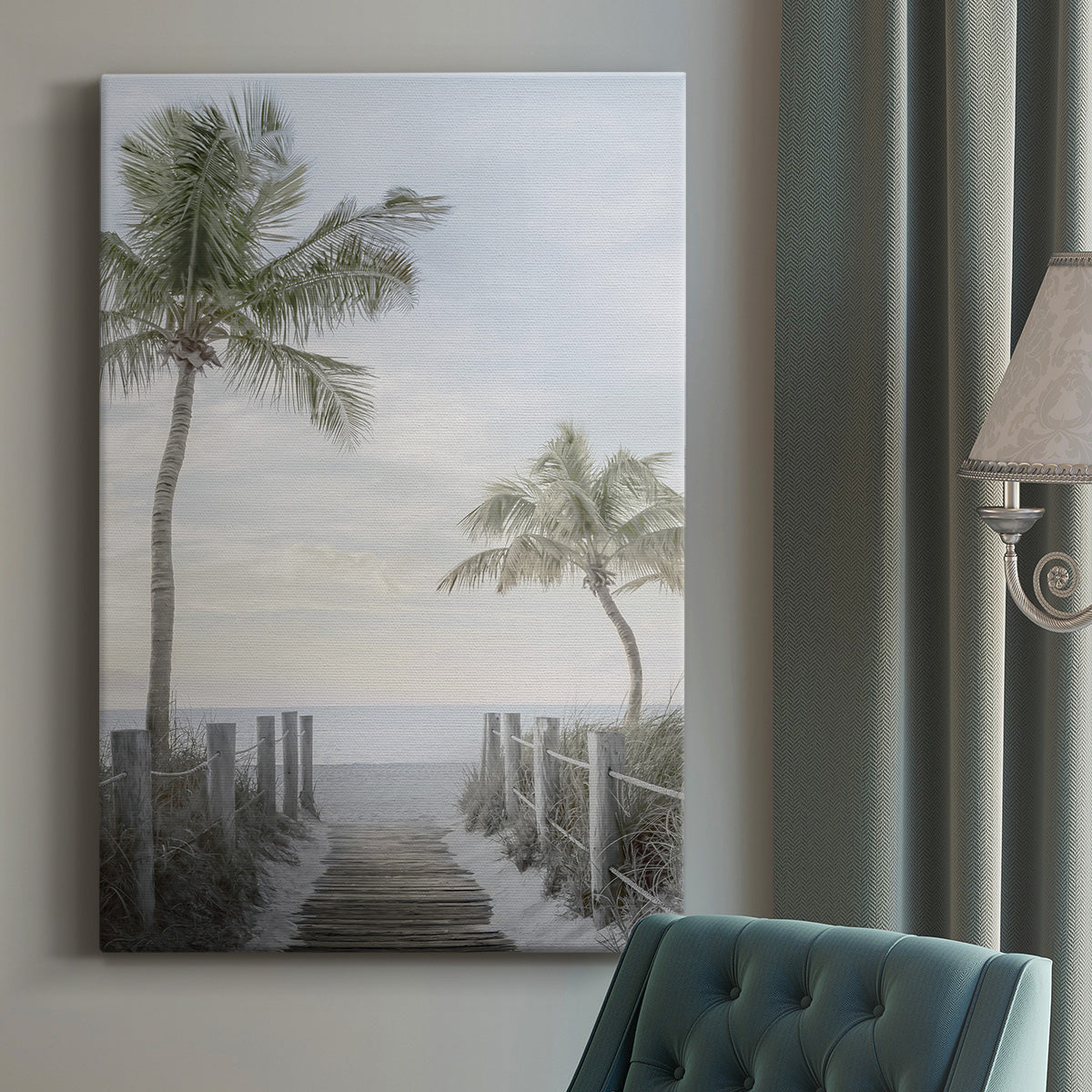 Palm Walk Premium Gallery Wrapped Canvas - Ready to Hang