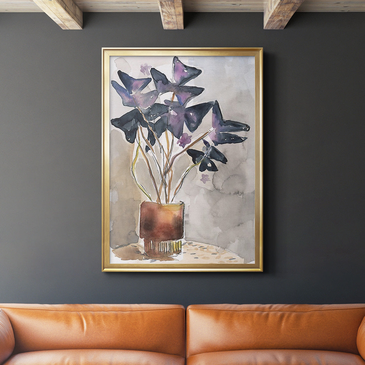 Oxalis in Vase I Premium Framed Print - Ready to Hang